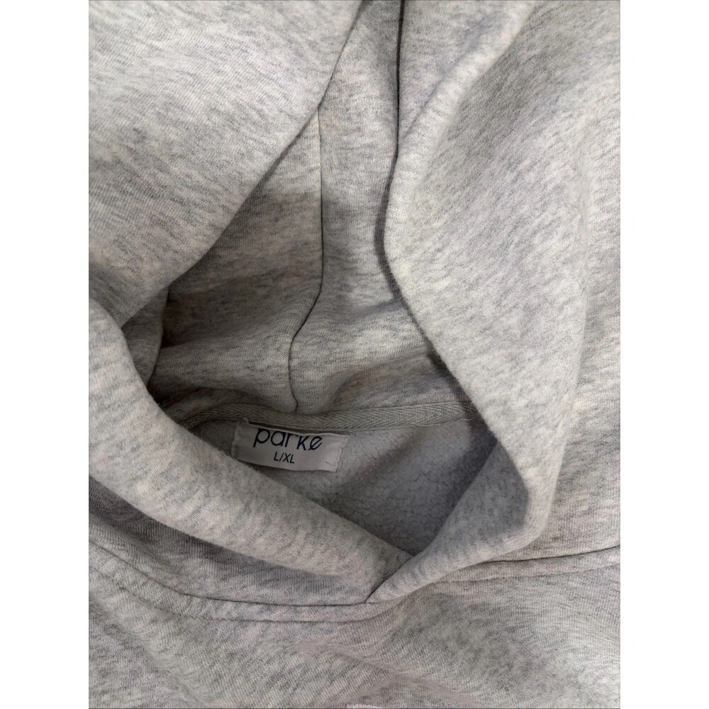 Parke OG Varsity Gray Fleece Pullover Hoodie Womens L/XL Oversized - Picture 3 of 7